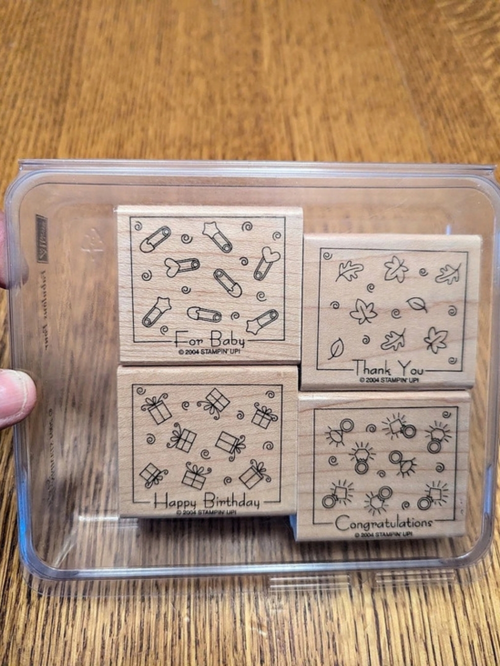Stampin' Up! │Fabulous Four │Set of 4 │Wood Mounted Rubber Stamps │Celebrations